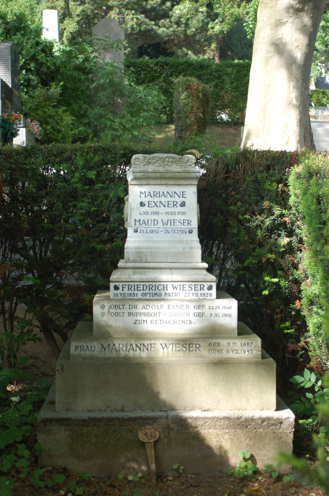 Portrait von Friedrich von Wieser: Grabstaette Wiesers am Dornbacher Friedhof (2009)