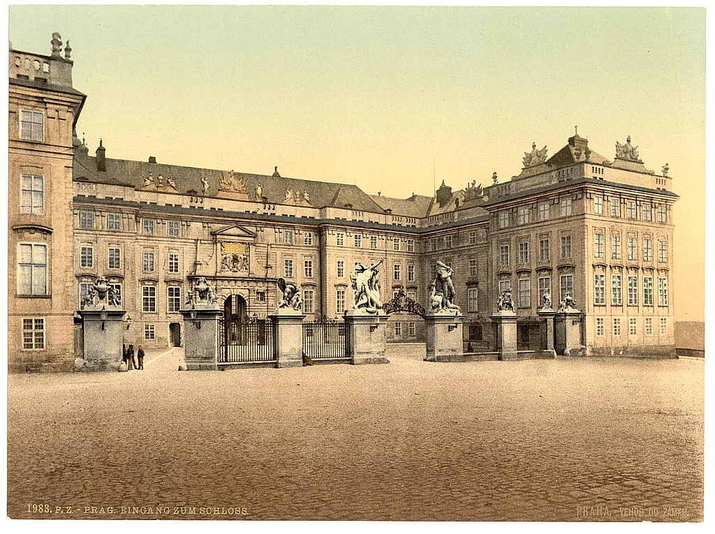 Eingang zur Prager Burg (Hradschin), Photochrom-Druck zwischen 1890 und 1900
